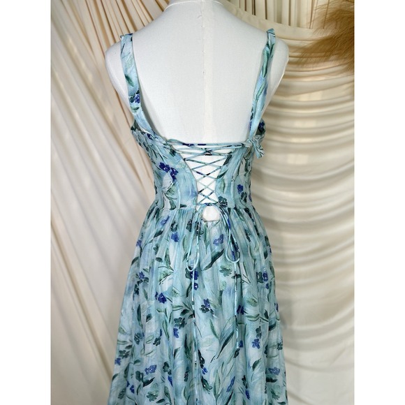 ASTR The Label Kelby Green Floral Lace Up Bustier Wedding Maxi Dress Small - mordernwear.com ASTR The Label Kelby Green Floral Lace Up Bustier Wedding Maxi Dress Small - mordernwear.com